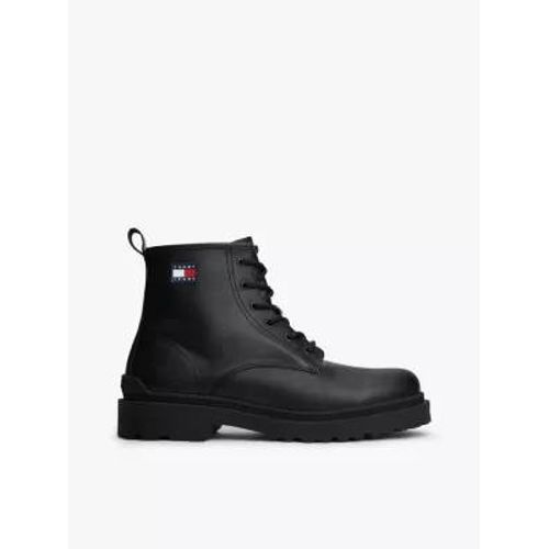 Bottes En Cuir Crantées Lacets