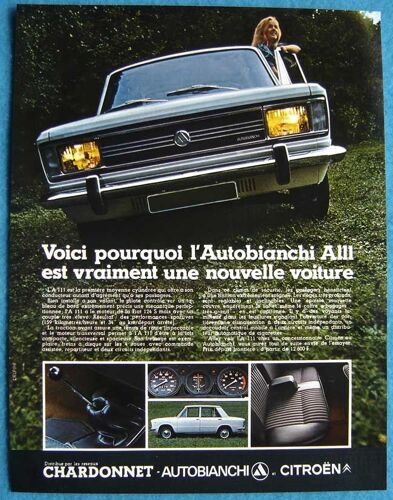 Publicité Papier - Voiture Autobianchi A 111 De 1969