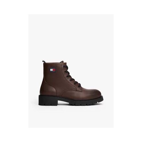 Bottines En Cuir À Lacets Crantées