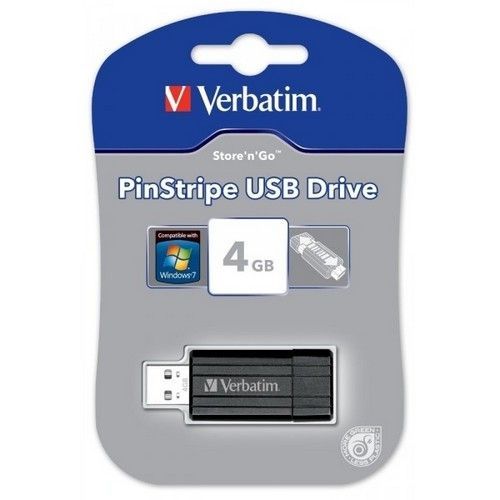 Clé USB Verbatim Store'n'go PinStripe 4 Go Noire