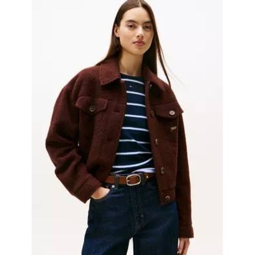 Veste Trucker En Laine Mélangée À Logo