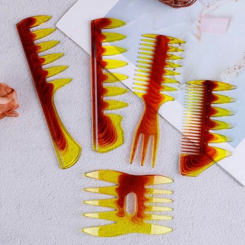 Xm 1pc Dents Larges Brosse À Cheveux Fourchette Peigne Hommes Barbe Coiffure Brosse Salon De Coiffure Outil De Coiffure Accessoire De Salon 