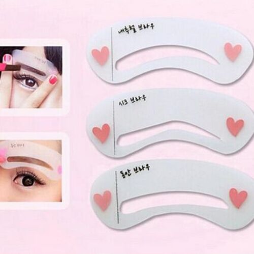 Xm 3 Pièces/Ensemble Rasoir De Sourcils Pochoirs Réutilisables Sourcil Dessin Guide Carte Sourcils Modèle Bricolage Maquillage Outils 