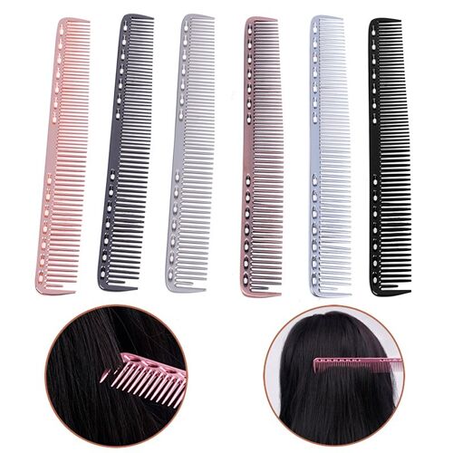 Xm Antistatique Hommes Femmes Aluminium Métal Coupe Peigne Cheveux Coiffure Et Barbiers Salon Peignes 