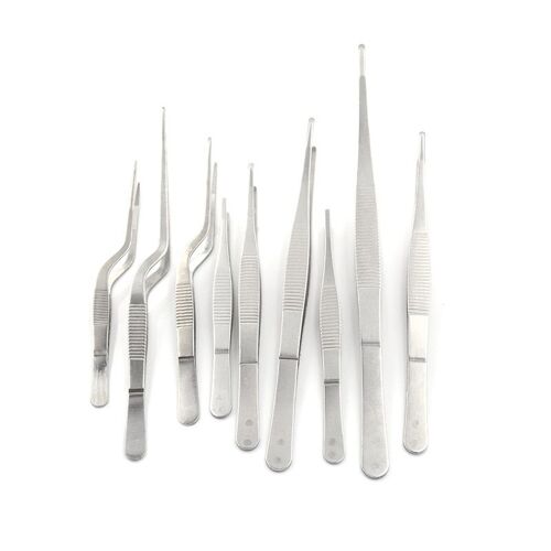 Xm 1pc 14 Cm/16 Cm/20 Cm Pince À Épiler Atraumatique Pince Coudée Instruments Chirurgicaux Acier Inoxydable Pince À Épiler Outil 