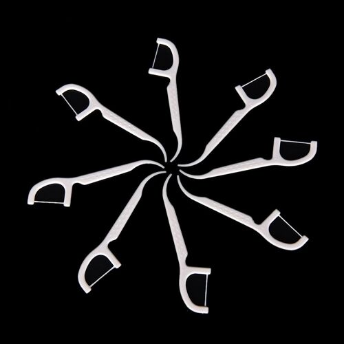 Xm 50 Pièces/Lot 3d Fil Dentaire Interdentaire Brosse Dents Bâton Cure-Dents Fil Dentaire Choisir Hygiène Buccale Propre Soins De Santé Blanc 