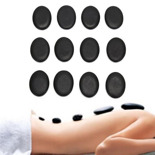 Xm 12 Pièces/Lot Spa Roche Basalte Corps Beauté Soins De Santé Pierre Massage Pierres Lave Énergie Naturelle Ensemble De Massage 