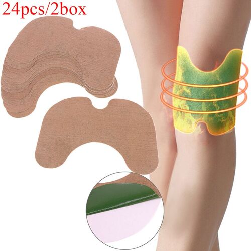 Xm 24 Pièces/Boîte Absinthe Autocollant Auto-Chauffant Chauffant Méridiens Patchs Plâtre Genou Moxa Jambe Chaude Soulagement De La Douleur Moxibustion Plâtre 