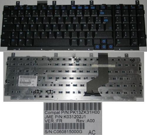 Clavier Azerty Français / French Pour HP COMPAQ DV8000 DV8100 DV8200 DV8300 DV8400 Series, Noir / Black, P/N: PK13ZK31H00, K031202J1