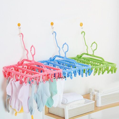 XM Cintre pliant pour chaussettes Sous-vêtements coupe-vent pinces à linge cintre de séchage des chevilles