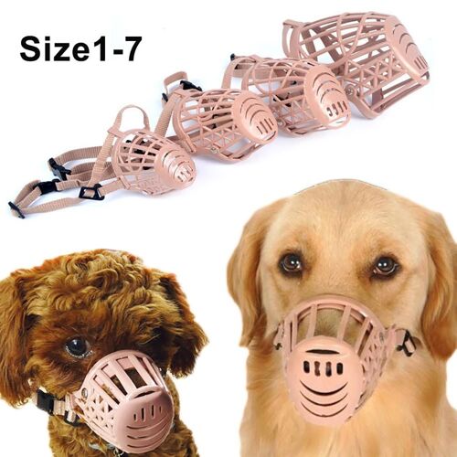 Xm Muselière En Plastique Ajustable Pour Chiens Chats Panier Design Masque Buccal Anti-Morsure