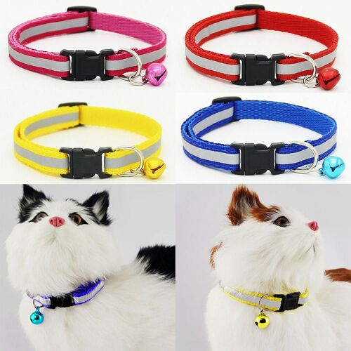 Xm Colliers Pour Chiens En Polyester 1.0 Réglables Colliers Réfléchissants Pour Animaux De Compagnie Collier Avec Cloche De Sécurité Vente Fournitures Pour Animaux Domestiques 1 Pièce