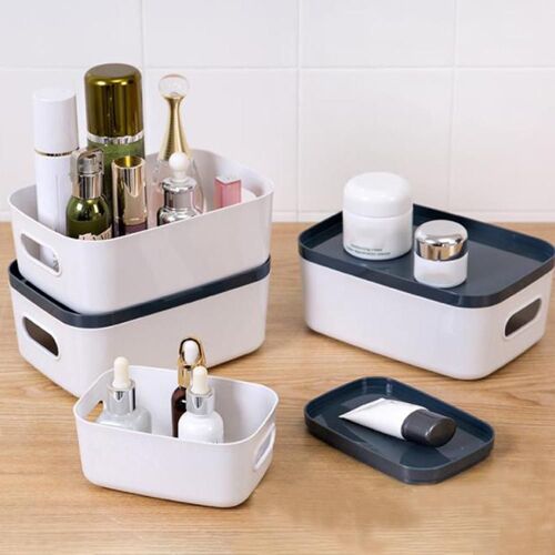Xm Boîte De Rangement De Produits Cosmétiques Boîte De Rangement De Produits Cosmétiques Pour La Maison Armoires De Cuisine Boîte De Vaisselle Avec Couvercle