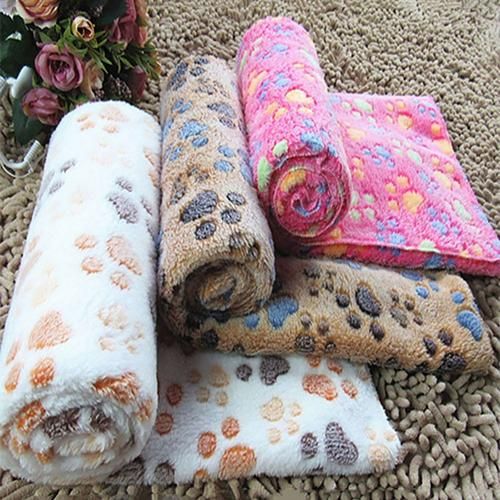 Xm Couverture Pour Animal Domestique Doux Et Chaud Empreintes De Pieds D'animaux Tapis De Lit Pour Chiens Chats Chatons