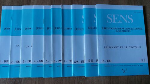 Sens Juifs Et Chrétiens Dans Le Monde D'Aujourd'Hui Année 1981