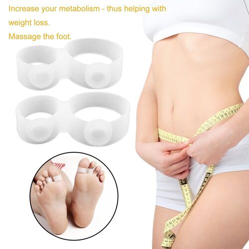 Double Anneau D'orteils En Silicone Magnétique, 2 Pièces/1 Paire, Régime Amincissant Pour Les Pieds, Perte De Poids, Massage, Fitness