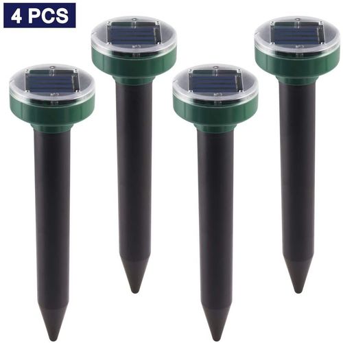 4 Pieces Chasse Taupes A Energie Solaire - Repulsif Anti Rongeurs Et Fourmis Répulsif Antiparasitaire Antiparasitaire Extérieur Pest Répulsif Antiparasitaire Ultrasonique Rond