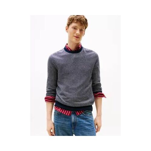 Pull À Tissage Chevron Avec Cachemire
