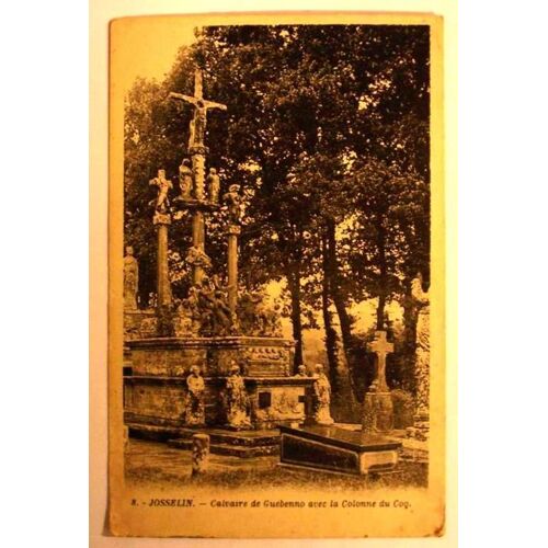 Carte Postale Ancienne Morbihan Josselin Calvaire De Guehenno Avec La Colonne Du Coq