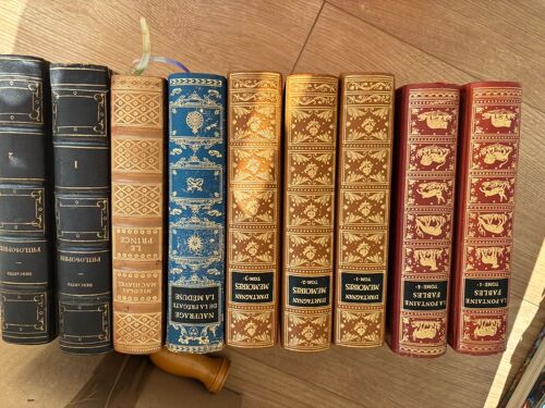 Lot De Livres Anciens Couverture En Cuir. Fables De La Fontaine, Mémoires De D'Artagnan,...