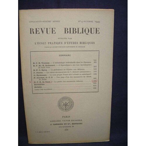 Revue Biblique N° 4