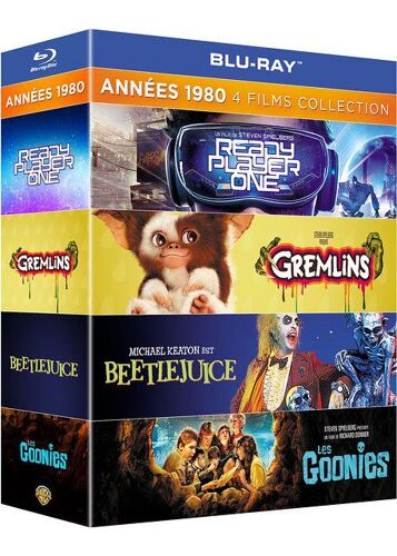 Années 1980 - 4 Films Collection : Les Goonies + Gremlins + Beetlejuice + Ready Player One - Pack - Blu-Ray