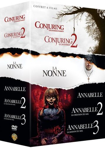 Coffret 6 Films : Conjuring : Les Dossiers Warren + Conjuring 2 : Le Cas Enfield + Annabelle + Annabelle 2 : La Crã©Ation Du Mal + Annabelle : La Maison Du Mal + La Nonne - Pack