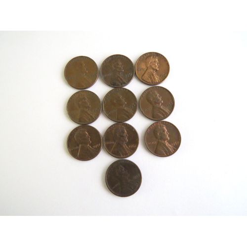 Lot De 10 Fois 1 Cent Usa Lincoln Memorial Penny De 1960 1969 Sans Lettre Km# 201 Usa_28
