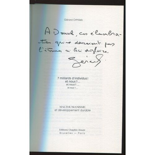 Sept Milliards D Individus Et Nous ?... Et Nous ?... Et Nous ? - Malthusianisme Et Développement Durable
