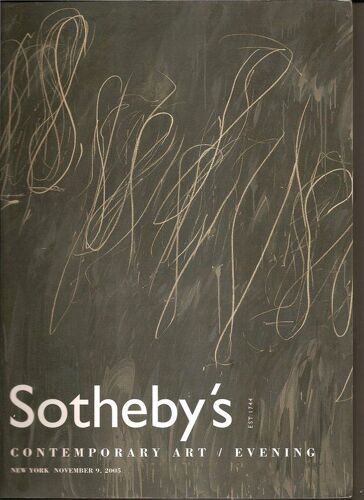 Contemporary Art -Evening- Sotheby's  N° 159 : Ackermann-Bacon-Barney- Basquiat-Bourgeois-Calder-Fischl-Flavin-Gilbert&george-Jude-Koons-Prince-Twombly-Warhol,,,