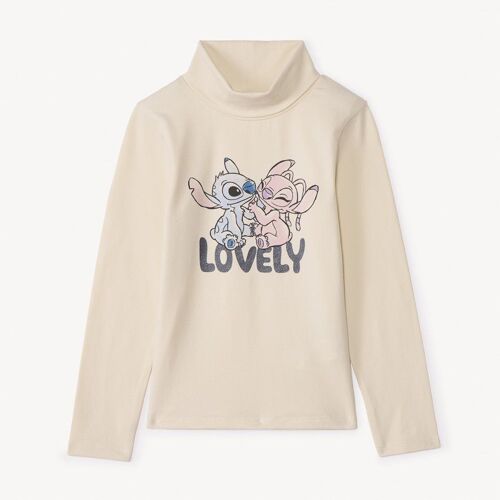 Sous-Pull Col Roulé Stitch & Angel Disney Pour Fille - Ecru