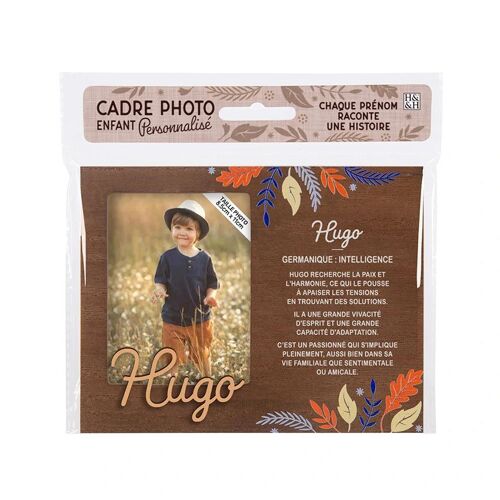Cadre photo personnalisé 18,5 x 14,5 cm Hugo - Bois