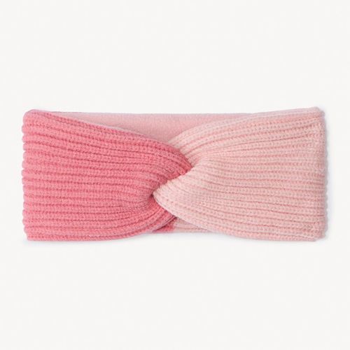 Bandeau De Ski Croisé En Tricot Doublé Micropolaire Pour Fille - Rose