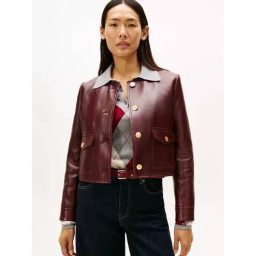 Veste En Cuir Déperlante Sans Col