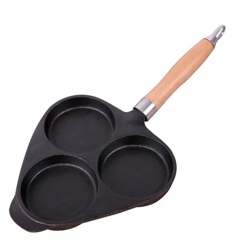 YY 1pc 3 trous Mini Omelette frite oeuf casserole antiadhésive oeuf cuisson casserole cuisinière cuisine Gaget pour la maison (noir)