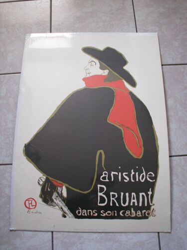 Affiche Cartonnée Aristide Bruant Dans Son Cabaret