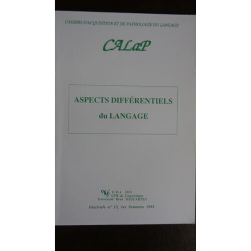 Aspects Différenciels Du Langage