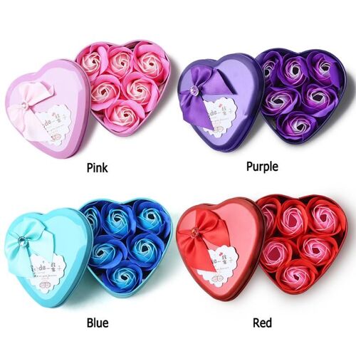 Xm Boîte À Fleurs Savon Romantique 6 Roses Cadeau D'anniversaire De Saint Valentin Fournitures De Mariage Décorations De Décoration Pour Cadeaux De Vacances Bricolage