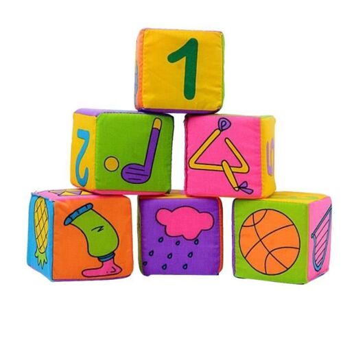 6 Pcs Inoffensif Éducatif Séduisant Hochet Jouets Doux Tapis Interactif Cube Sécuritaire Blocs Pour Enfants Nouveau Matelas Bebe