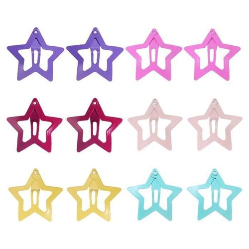 Xm 12 Pcs Sûr Belle Coloré Haute Qualité Forme D'Étoile Chapeaux Pinces À Cheveux Barrettes Pince - Barrette - Chouchou - Elastique 
