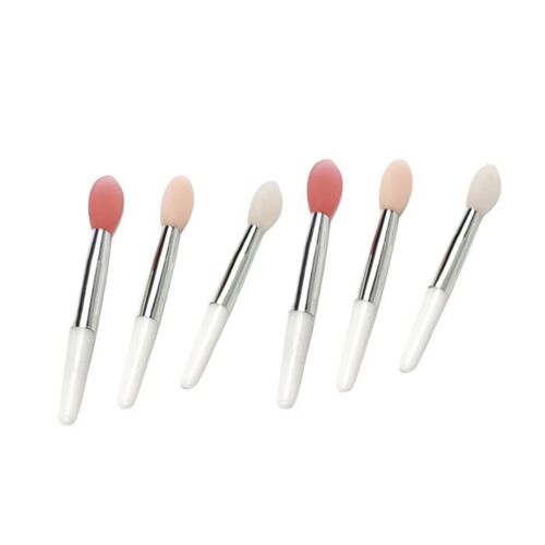 6 Pcs Portable Brosses Unique Tête Cosmétique Outil Rouge À Lèvres De Silice Pinceaux De Maquillage - Applicateurs De Maquillage 