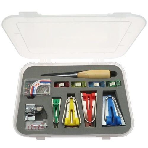 Xm Bias Tape Makers Premium Couture Quilting Outils De Reliure Awl Pin Set Avec Boîte De Rangement Pour Artisanat Pied De Biche