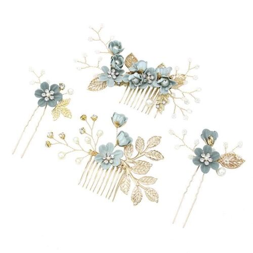 4 Pcs Cheveux Peigne Strass À La Main Casque De Mode Décoration Robe Acceossory pour Photographie Fête BROSSE MANUELLE - PEIGNE