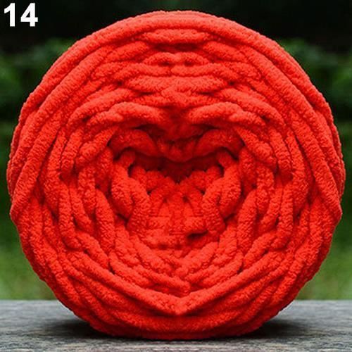 Xm Bricolage Doux Foulard Serviette Épaisse Laine À Tricoter Grosse Boule Éponge Laine Rose Rouge