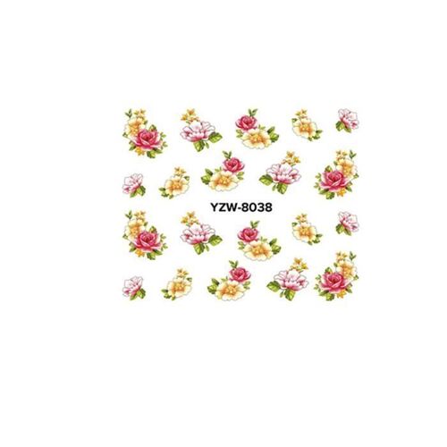 Xm Mode Femmes Fleurs Motif Conseils De Transfert D'eau Nail Art Autocollants Manucure Diy Yzw8038 