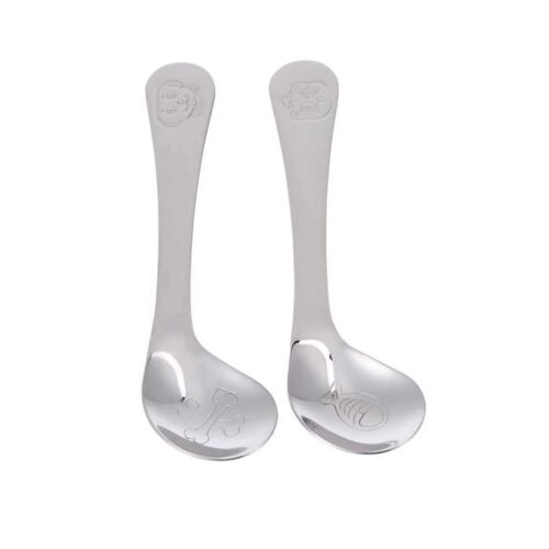 2 pcs Cuillères Pratique Bébé Utiliser En Acier Inoxydable Durable Alimentation cuillère Cuillère pour NETTOYEUR A ULTRASONS
