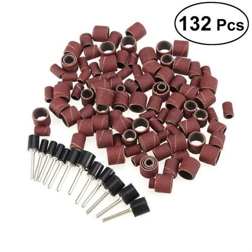 Xm 132 Pcs Délicat Papier De Verre Cercle Outils Manchon Abrasif - Cylindre Abrasif - Tambour De Poncage - Tambour De Polissage