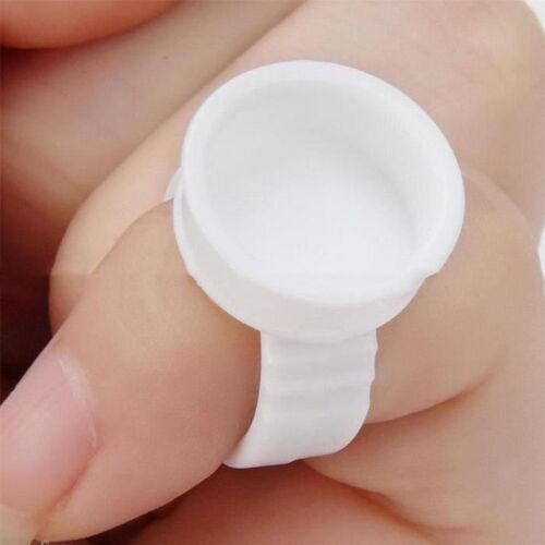 Xm Hot 50pcs Anneaux De Colle De Pigment Support D'encre Pour Le Sourcil Maquillage Permanent Fournitures De Tatouage 