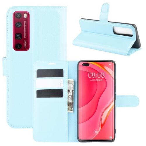 XM Pour Pour Huawei nova 7 Pro Housse Protection Antichocs PU Cuir avec Support et Fentes pour Cartes -bleu