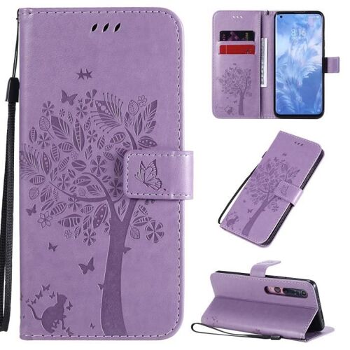 XM Pour Pour Xiaomi Mi 10/ Mi 10 Pro 5G Coque Housse Antichoc avec Support Portefeuille Rabat Nouveau PU Cuir -qviolet